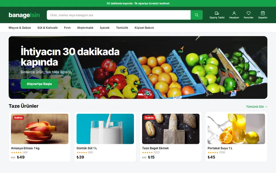 Bana Gelsin ana sayfası