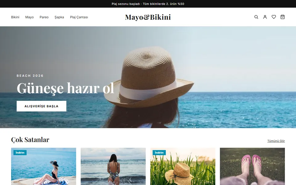 Mayo&Bikini ana sayfası