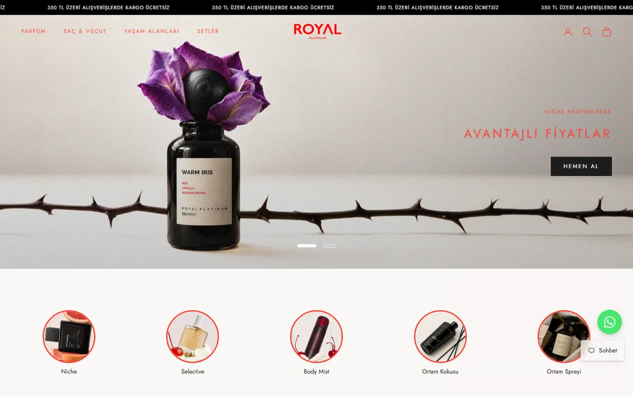 Royal Platinum ana sayfası