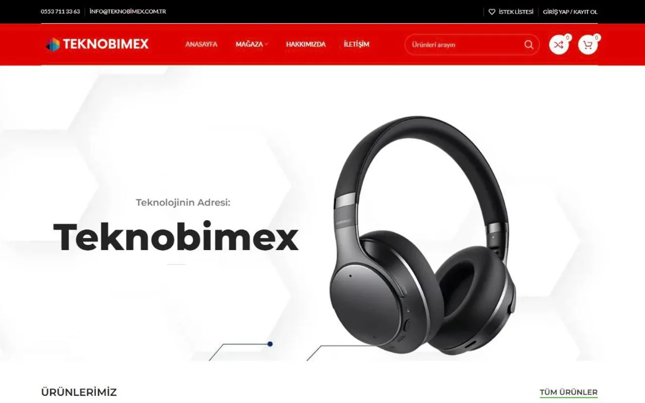 Teknobimex ana sayfası